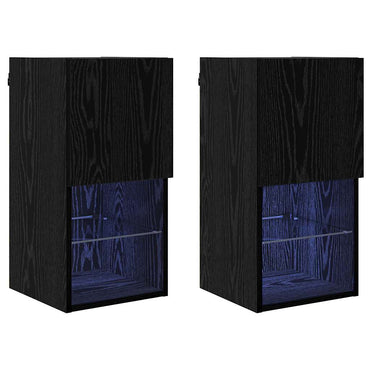 vidaXL Wandmontierte TV-Schränke 2 pcs Schwarz Eichen-Optik