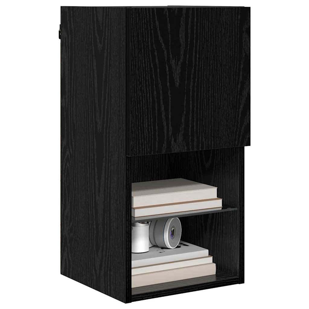vidaXL Wandmontierte TV-Schränke 2 pcs Schwarz Eichen-Optik