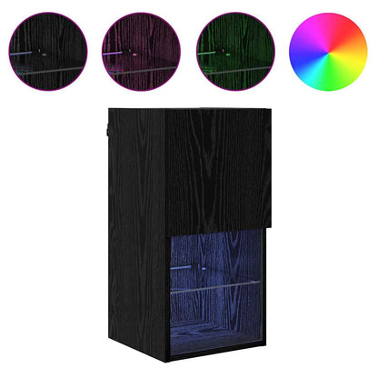 vidaXL Wandmontierte TV-Schränke 2 pcs Schwarz Eichen-Optik