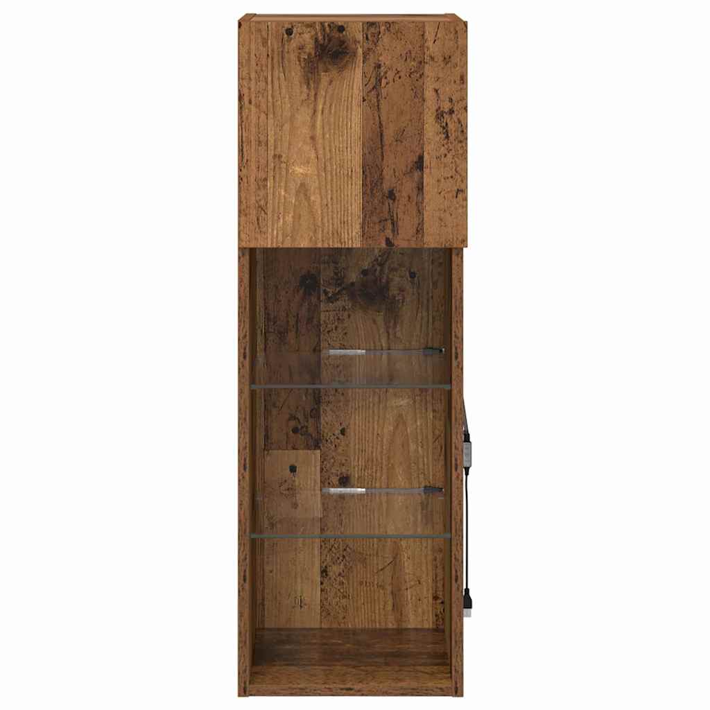 Wandmontierter TV-Schrank Altholz 30,5 x 30 x 90 cm