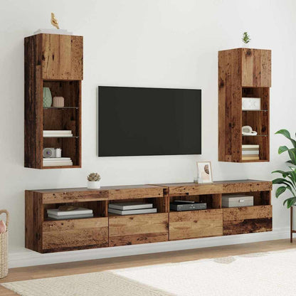 vidaXL Meubles TV muraux 2 pcs en bois de récupération 30,5 x 30 x 90 cm