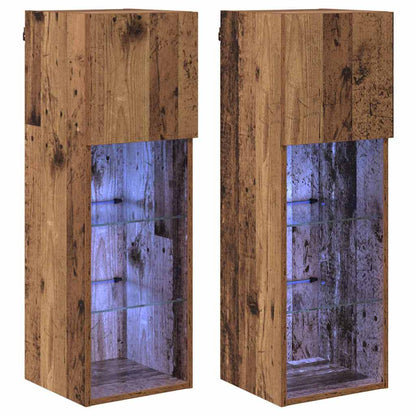 vidaXL Meubles TV muraux 2 pcs en bois de récupération 30,5 x 30 x 90 cm