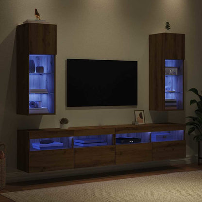 vidaXL Meubles TV muraux 2 pcs Chêne artisan 30,5 x 30 x 90 cm