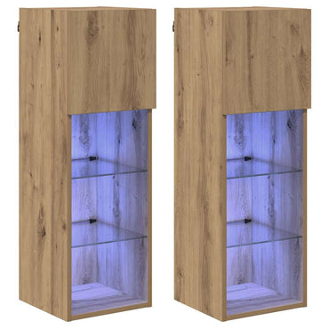 vidaXL Meubles TV muraux 2 pcs Chêne artisan 30,5 x 30 x 90 cm