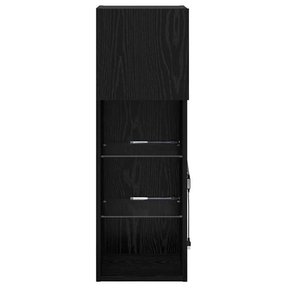 Wandmontierter TV-Schrank Schwarz Eichen-Optik Holzwerkstoff