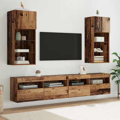 vidaXL Meubles TV muraux 2 pcs Bois de récupération 40,5 x 30 x 90 cm