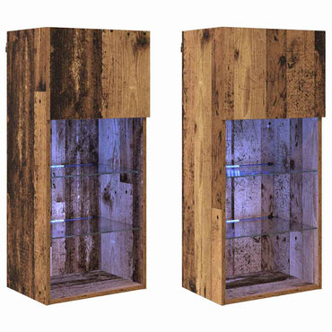 vidaXL Meubles TV muraux 2 pcs Bois de récupération 40,5 x 30 x 90 cm