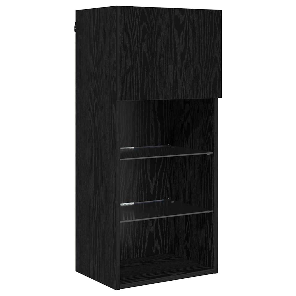 vidaXL Wandmontierte TV-Schränke 2 pcs Schwarz Eichen-Optik