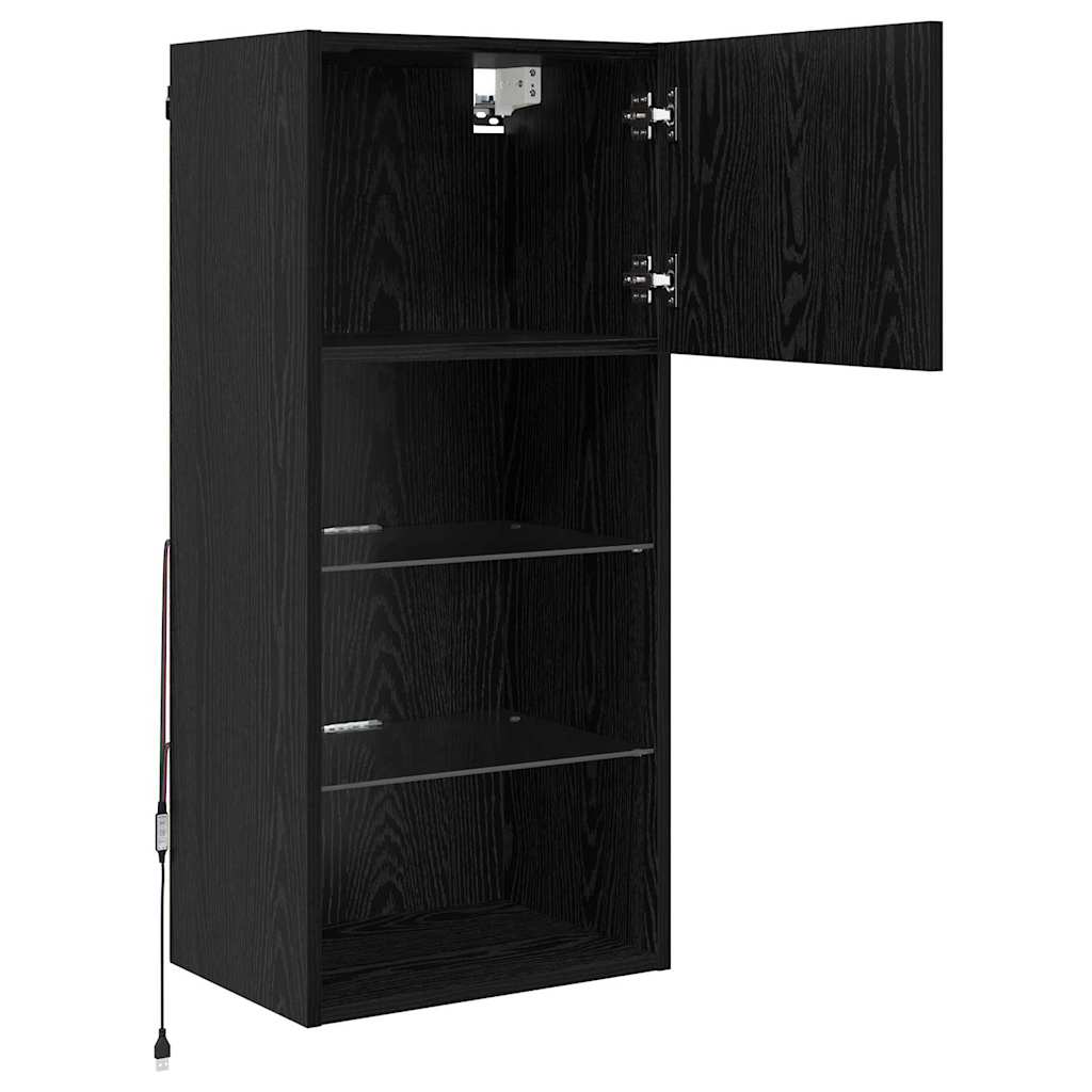 vidaXL Wandmontierte TV-Schränke 2 pcs Schwarz Eichen-Optik