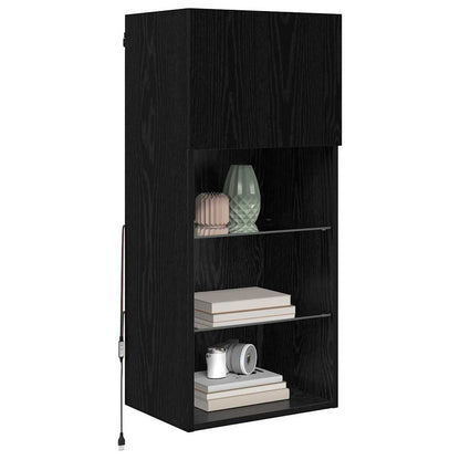 vidaXL Wandmontierte TV-Schränke 2 pcs Schwarz Eichen-Optik