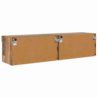 vidaXL TV-Schrankset mit LED Wandmontiert Altholz Holzwerkstoff