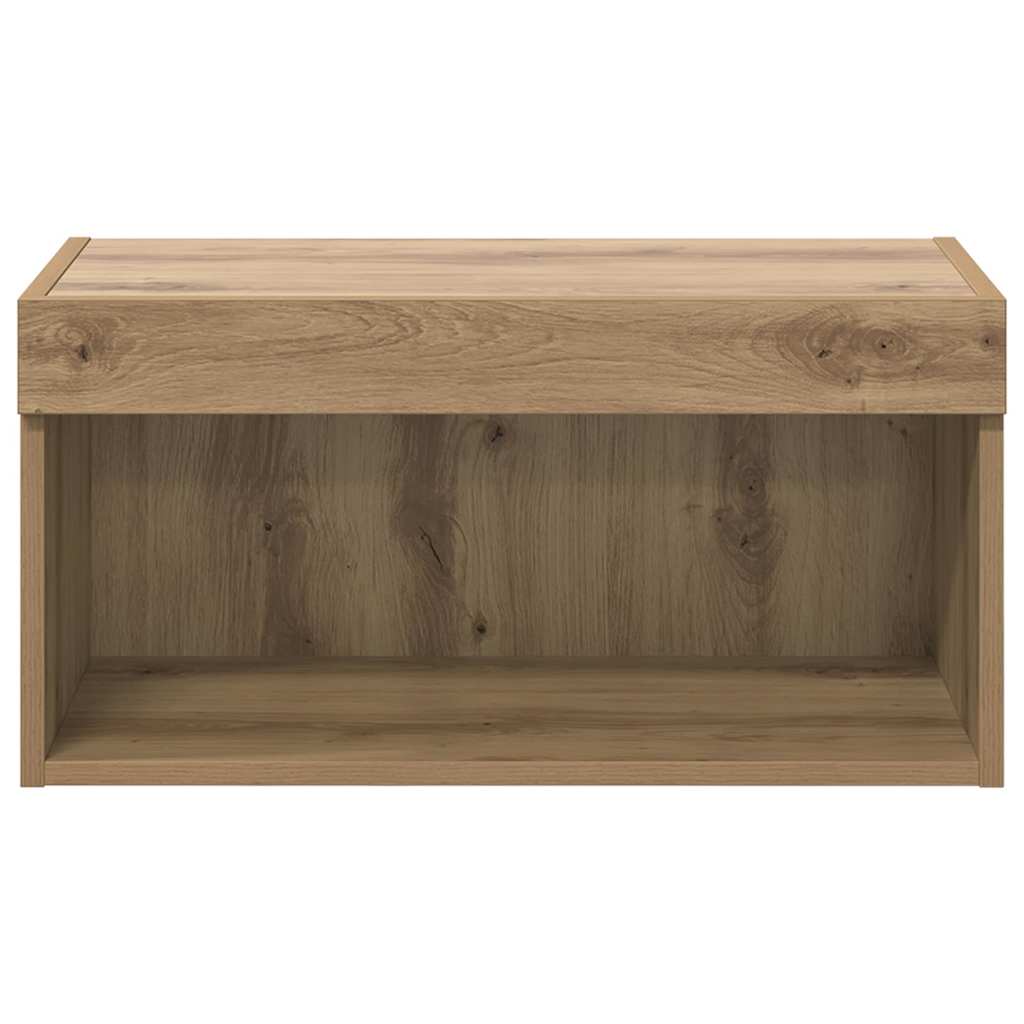 vidaXL TV-Schrankset mit LED Wandmontiert Artisan-Eiche Holzwerkstoff