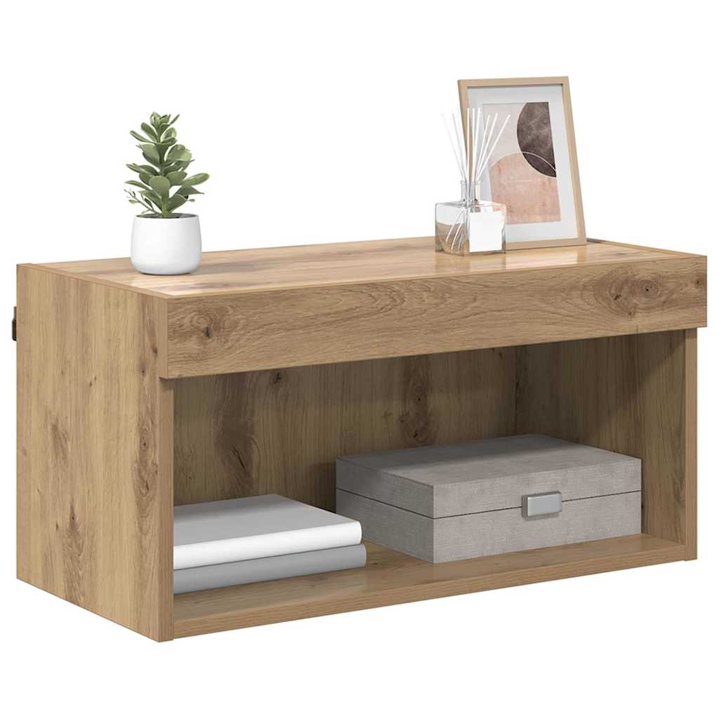 vidaXL TV-Schrankset mit LED Wandmontiert Artisan-Eiche Holzwerkstoff