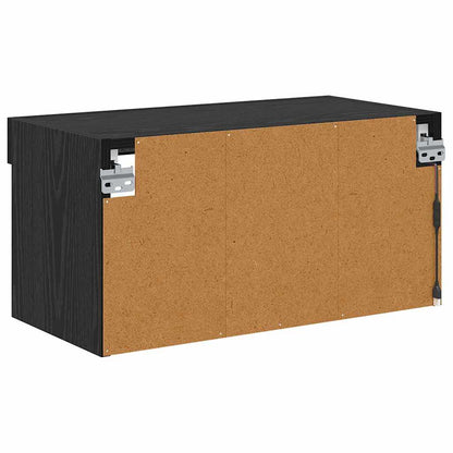 TV-Schrankset mit LED Schwarz Eichen-Optik Holzwerkstoff