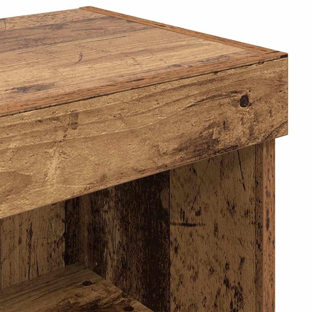 vidaXL TV-Schrankset mit LED Wandmontiert Altholz Holzwerkstoff