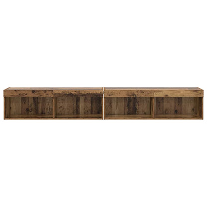 vidaXL TV-Schrankset mit LED Wandmontiert Altholz Holzwerkstoff