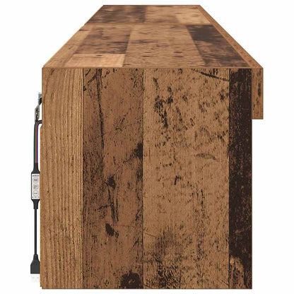 vidaXL TV-Schrankset mit LED Wandmontiert Altholz Holzwerkstoff