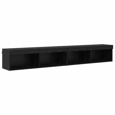 vidaXL TV-Schrankset mit LED Schwarz Eichen-Optik Holzwerkstoff