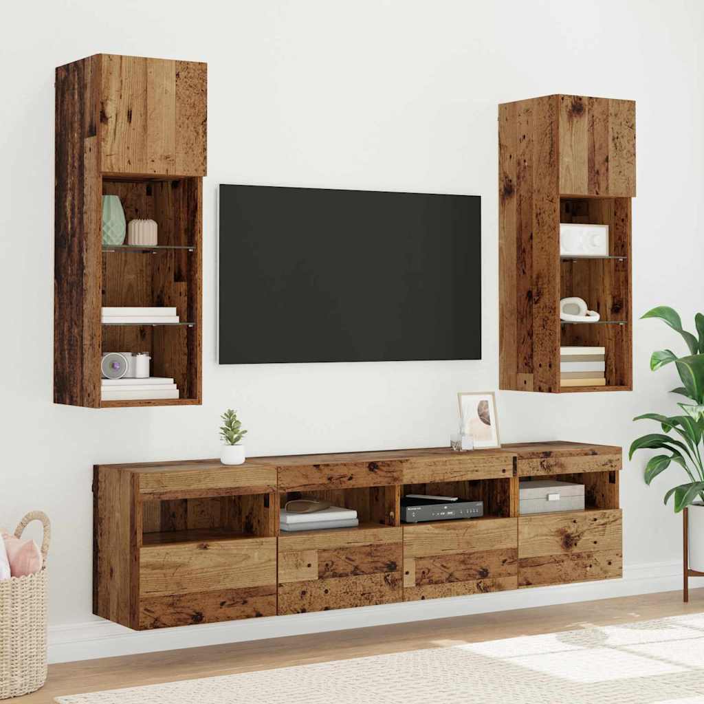 vidaXL TV-Wandregale 2 pcs Altholz 40 x 30 x 40 cm Holzwerkstoff