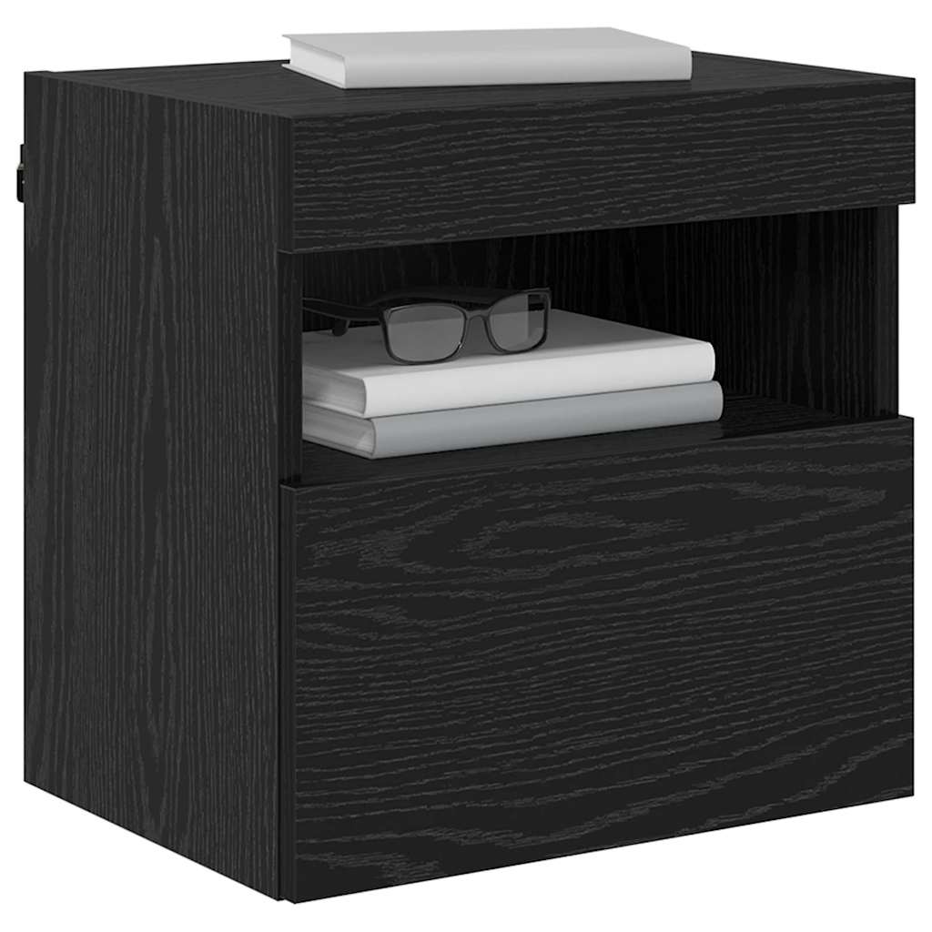 TV-Wandschrank Schwarz Eichen-Optik 40 x 30 x 40 cm