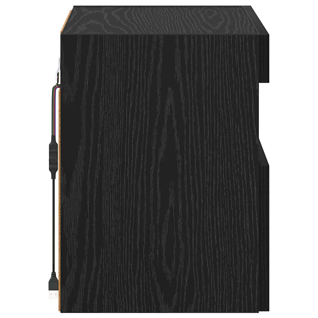 TV-Wandschrank Schwarz Eichen-Optik 40 x 30 x 40 cm
