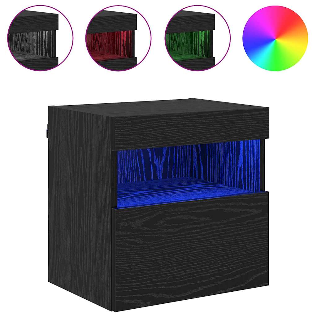 TV-Wandschrank Schwarz Eichen-Optik 40 x 30 x 40 cm