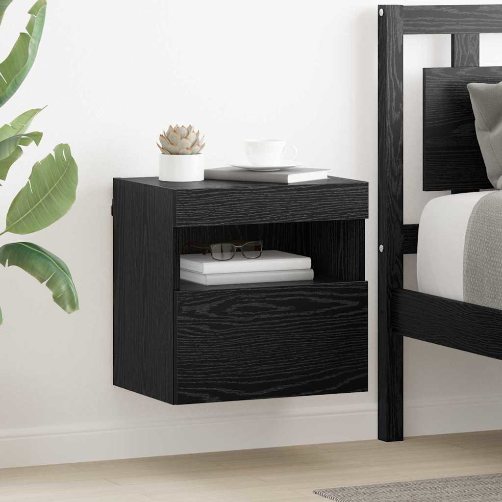 vidaXL TV-Wandregale 2 pcs Schwarz Eichen-Optik 40 x 30 x 40 cm