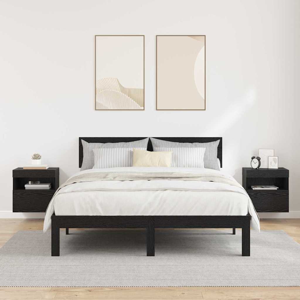 vidaXL TV-Wandregale 2 pcs Schwarz Eichen-Optik 40 x 30 x 40 cm