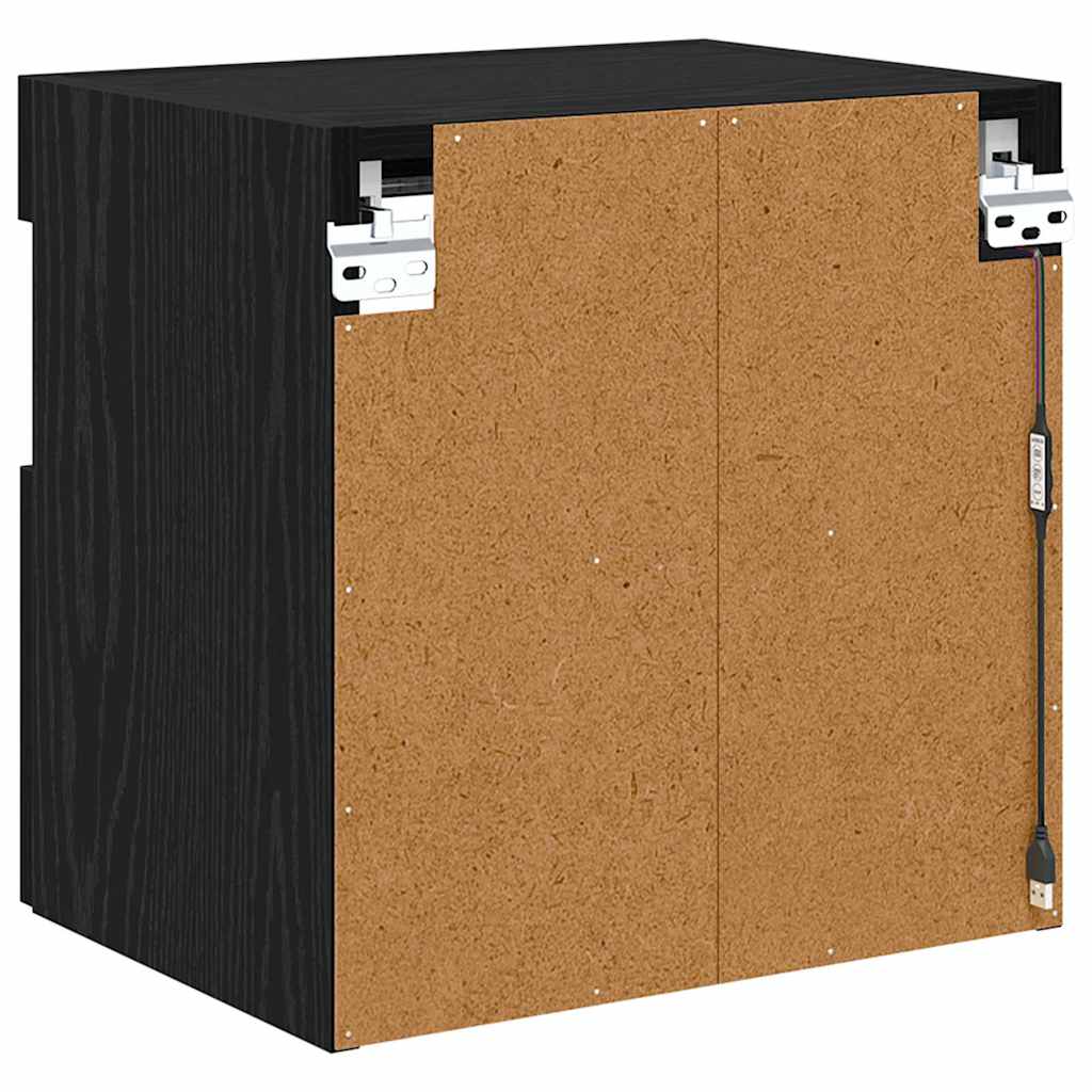 vidaXL TV-Wandregale 2 pcs Schwarz Eichen-Optik 40 x 30 x 40 cm
