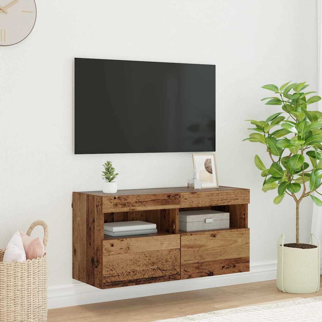 vidaXL TV-Wandschrank Altholz 80 x 30 x 40 cm Holzwerkstoff