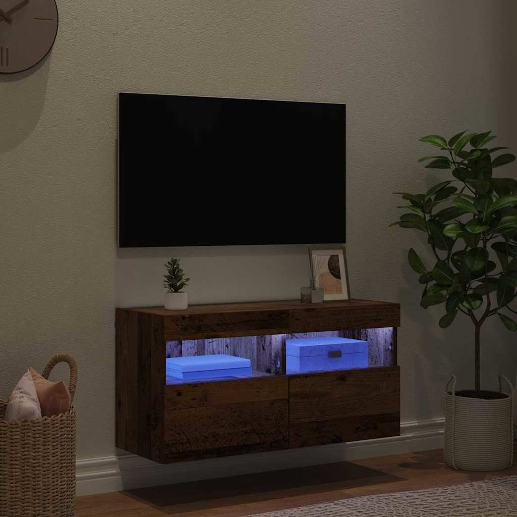 vidaXL TV-Wandschrank Altholz 80 x 30 x 40 cm Holzwerkstoff