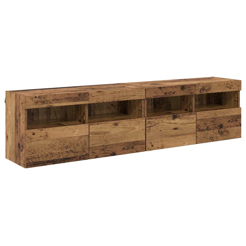 vidaXL TV-Wandregale 2 pcs Altholz 80 x 30 x 40 cm Holzwerkstoff