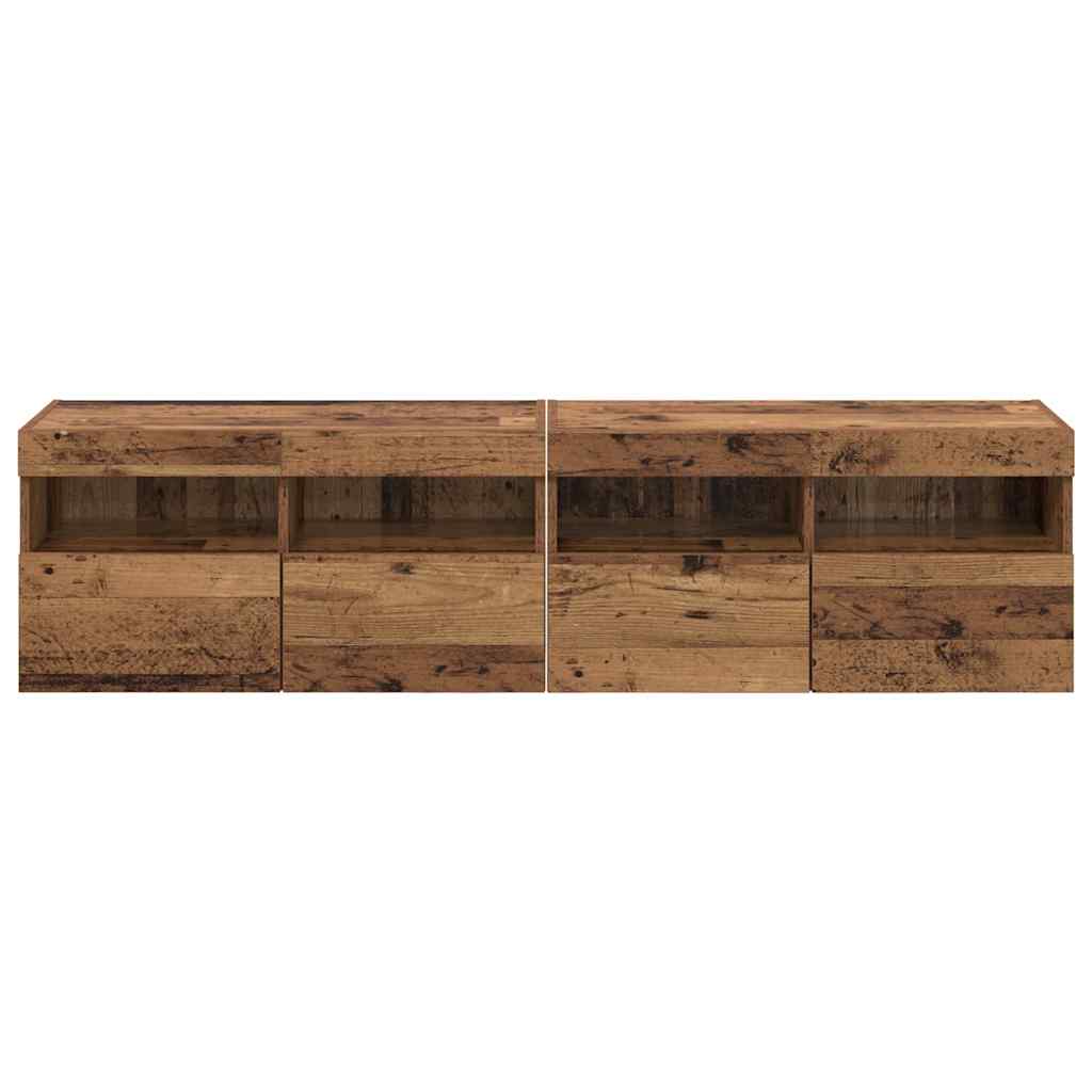 vidaXL TV-Wandregale 2 pcs Altholz 80 x 30 x 40 cm Holzwerkstoff