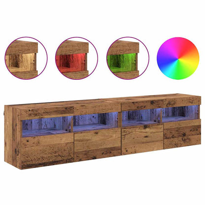 vidaXL TV-Wandregale 2 pcs Altholz 80 x 30 x 40 cm Holzwerkstoff