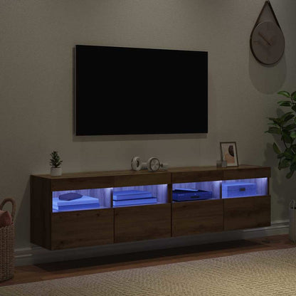 vidaXL TV-Wandregale 2 pcs Artisan-Eiche 80 x 30 x 40 cm Holzwerkstoff