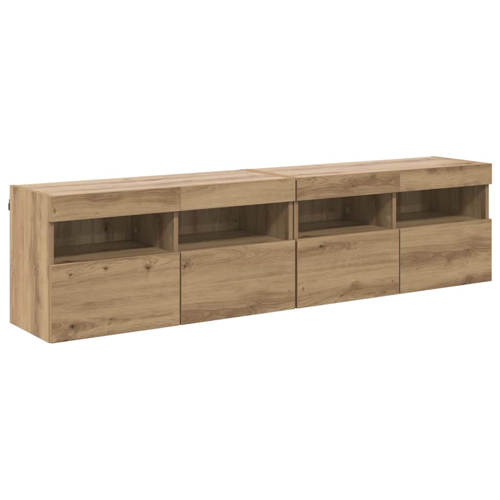 vidaXL TV-Wandregale 2 pcs Artisan-Eiche 80 x 30 x 40 cm Holzwerkstoff