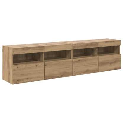 vidaXL TV-Wandregale 2 pcs Artisan-Eiche 80 x 30 x 40 cm Holzwerkstoff
