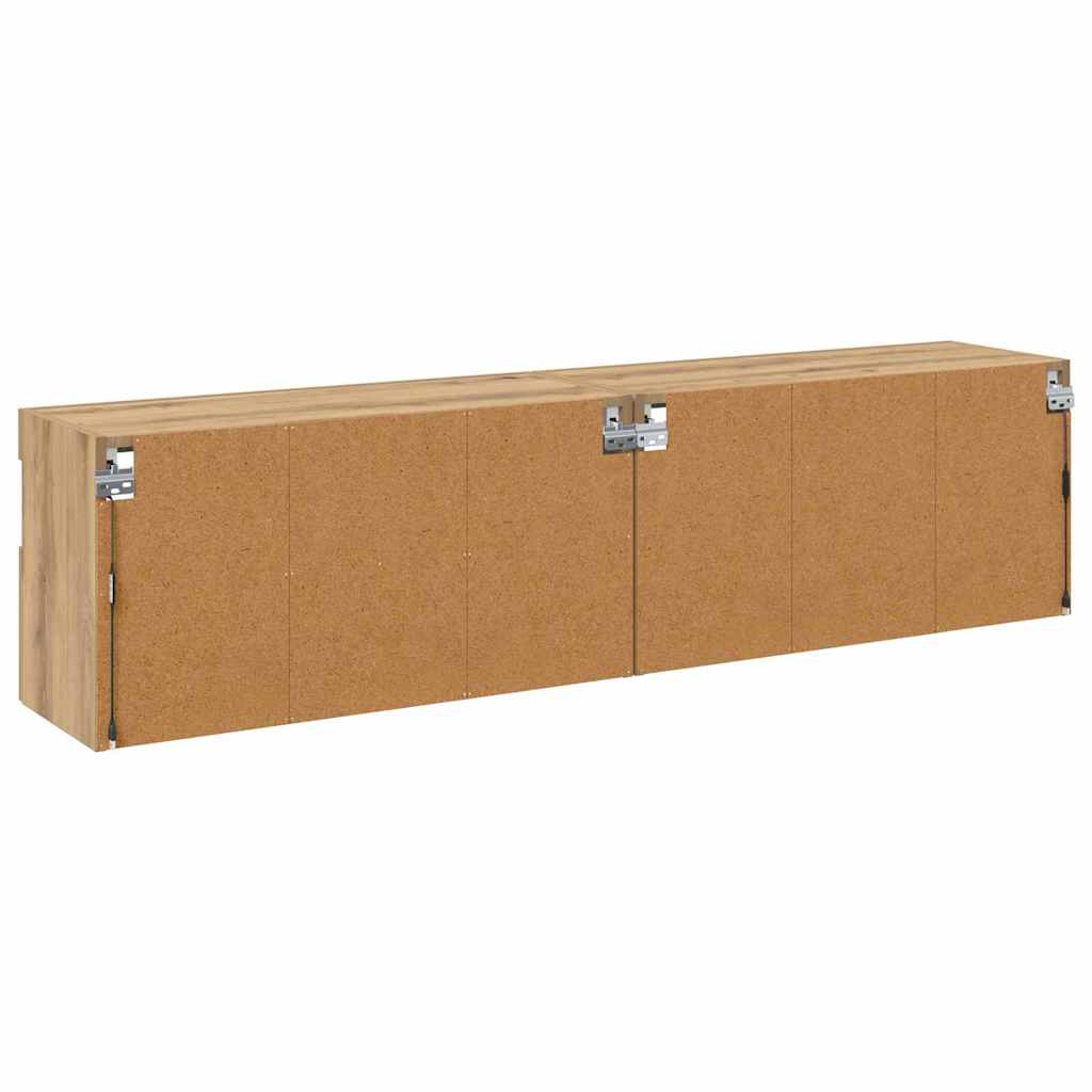 vidaXL TV-Wandregale 2 pcs Artisan-Eiche 80 x 30 x 40 cm Holzwerkstoff