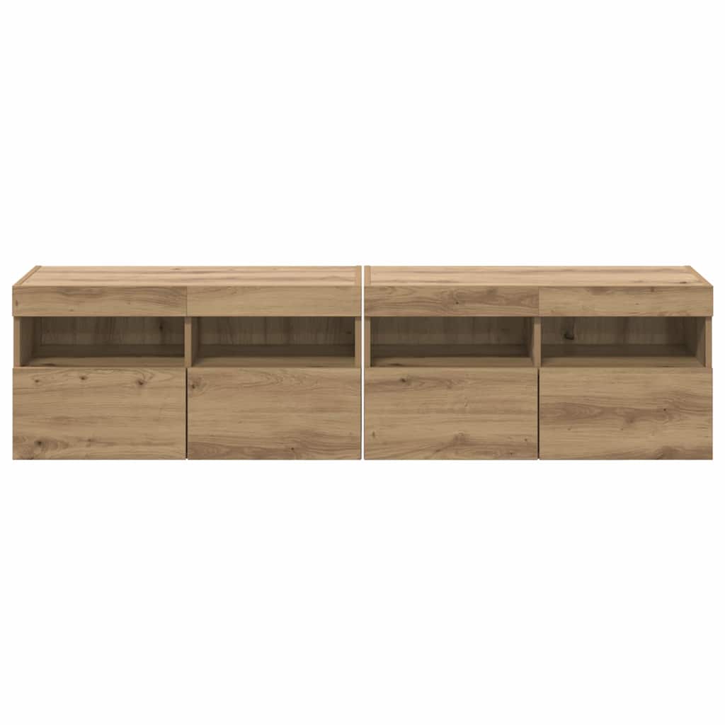 vidaXL TV-Wandregale 2 pcs Artisan-Eiche 80 x 30 x 40 cm Holzwerkstoff