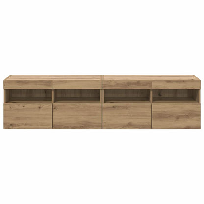 vidaXL TV-Wandregale 2 pcs Artisan-Eiche 80 x 30 x 40 cm Holzwerkstoff