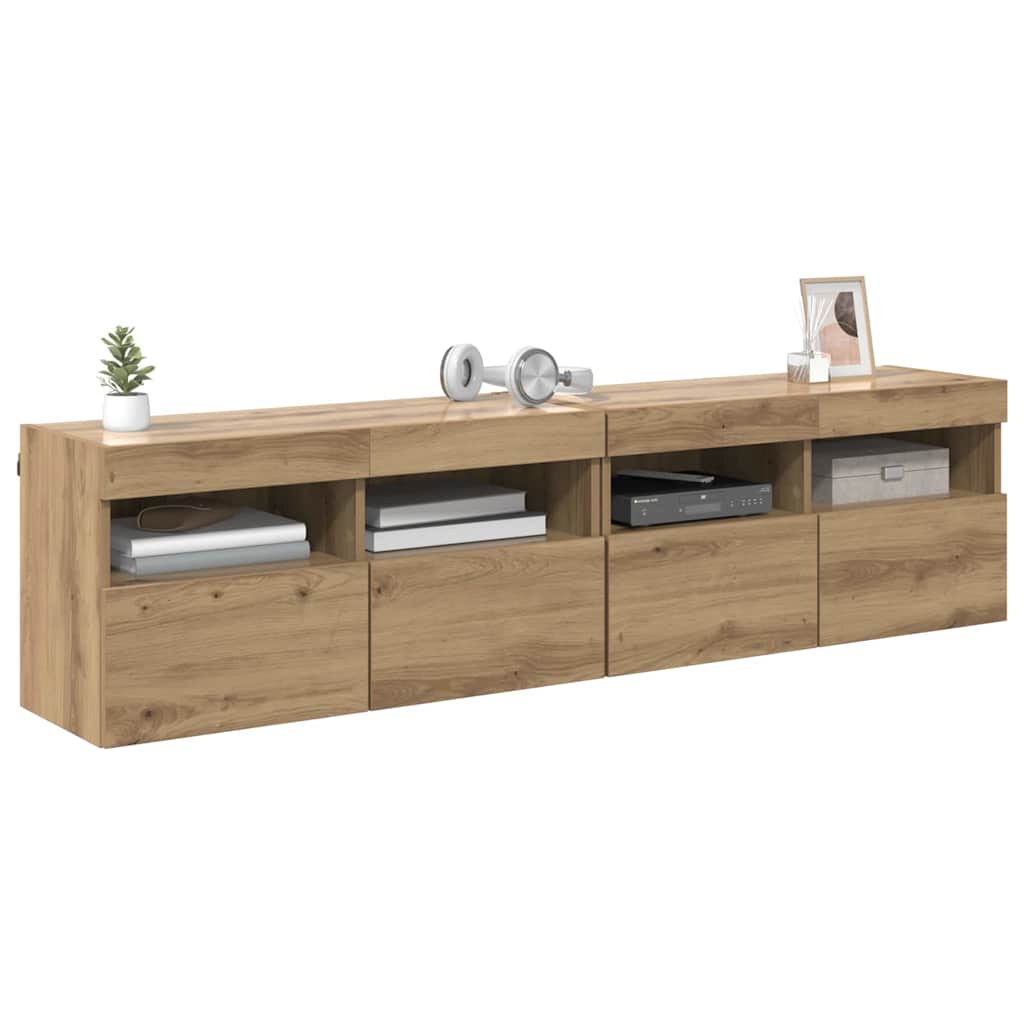 vidaXL TV-Wandregale 2 pcs Artisan-Eiche 80 x 30 x 40 cm Holzwerkstoff