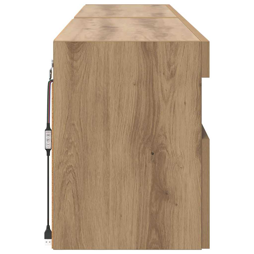 vidaXL TV-Wandregale 2 pcs Artisan-Eiche 80 x 30 x 40 cm Holzwerkstoff