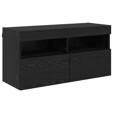 vidaXL TV-Wandschrank Schwarz Eichen-Optik 80 x 30 x 40 cm