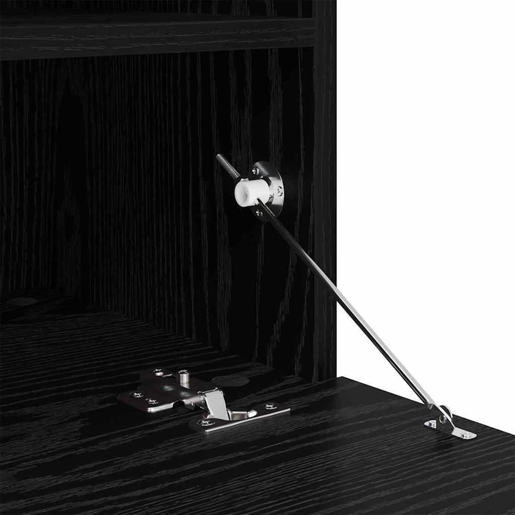 TV-Wandschrank Schwarz Eichen-Optik 100 x 30 x 40 cm