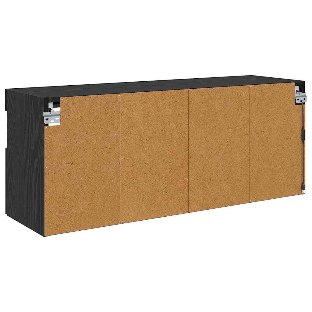 TV-Wandschrank Schwarz Eichen-Optik 100 x 30 x 40 cm