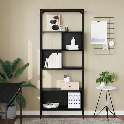 vidaXL Bücherregal Schwarz Eichen-Optik 76 x 33 x 188,5 cm