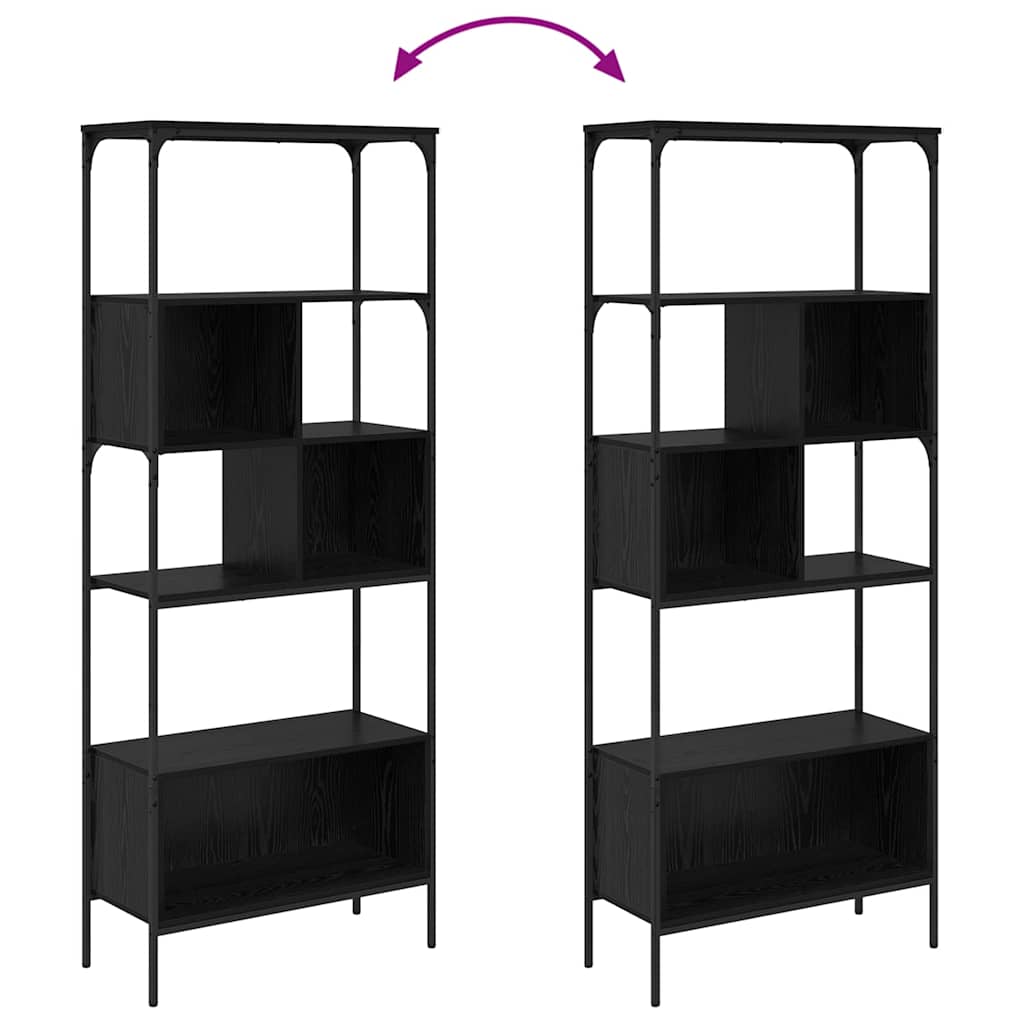 vidaXL Bücherregal Schwarz Eichen-Optik 76 x 33 x 188,5 cm