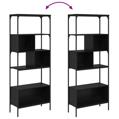 vidaXL Bücherregal Schwarz Eichen-Optik 76 x 33 x 188,5 cm