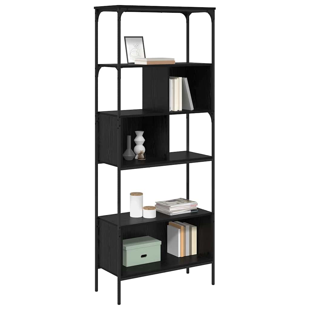 vidaXL Bücherregal Schwarz Eichen-Optik 76 x 33 x 188,5 cm