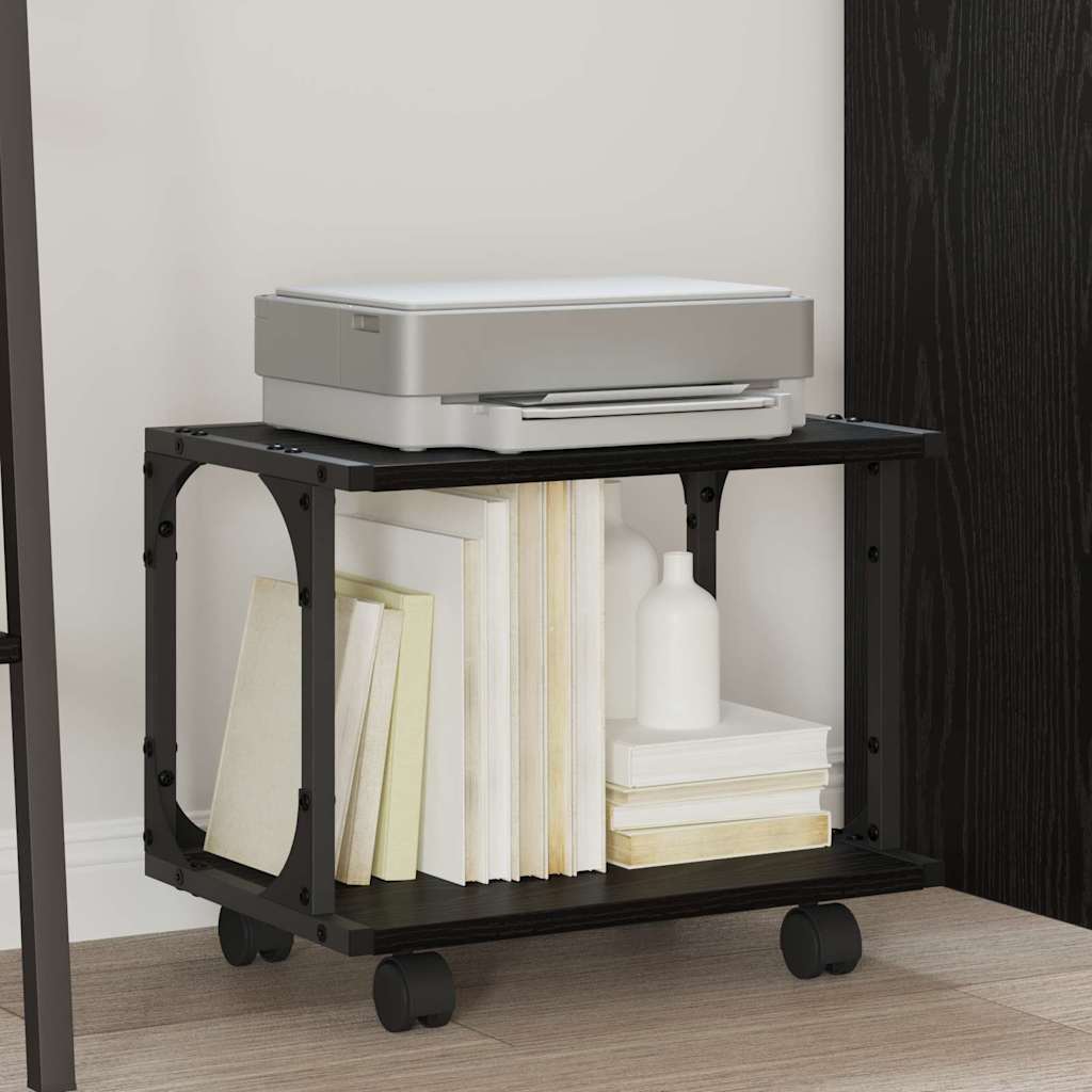 Druckerständer Schwarz Eichen-Optik 41 x 28 x 33,5 cm